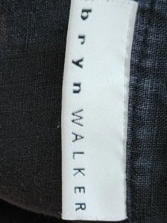 Bryn Walker Faded Black 100% Linen V-Neck Shift Dress - Picture 4 of 6